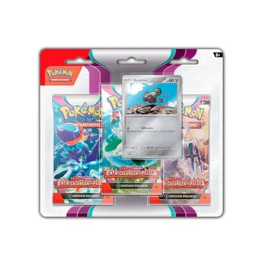 Pokemon 3er Blister - Verschiedene Sets (Gewalten der Zeit, Paradoxrift, Entwicklungen in Paldea)